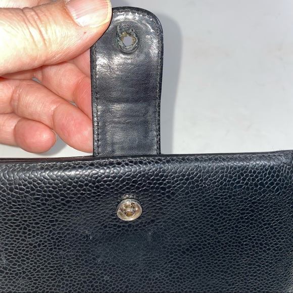 Chanel Black Pebbled Leather Long Bifold Wallet - Picture 10 of 12